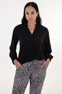 Black airflow long sleeve blouse
