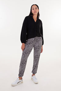 Grey Animal Brushed Knit Joggers