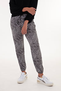 Grey Animal Brushed Knit Joggers