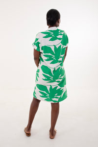 Green & White Floral Tunic Dress