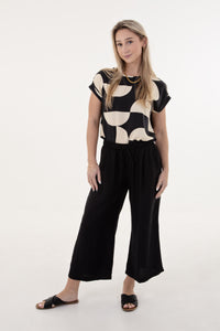 Black Wide Leg Culotte