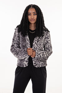 Grey Animal Fur Jacket
