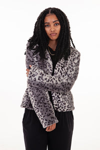 Grey Animal Fur Jacket