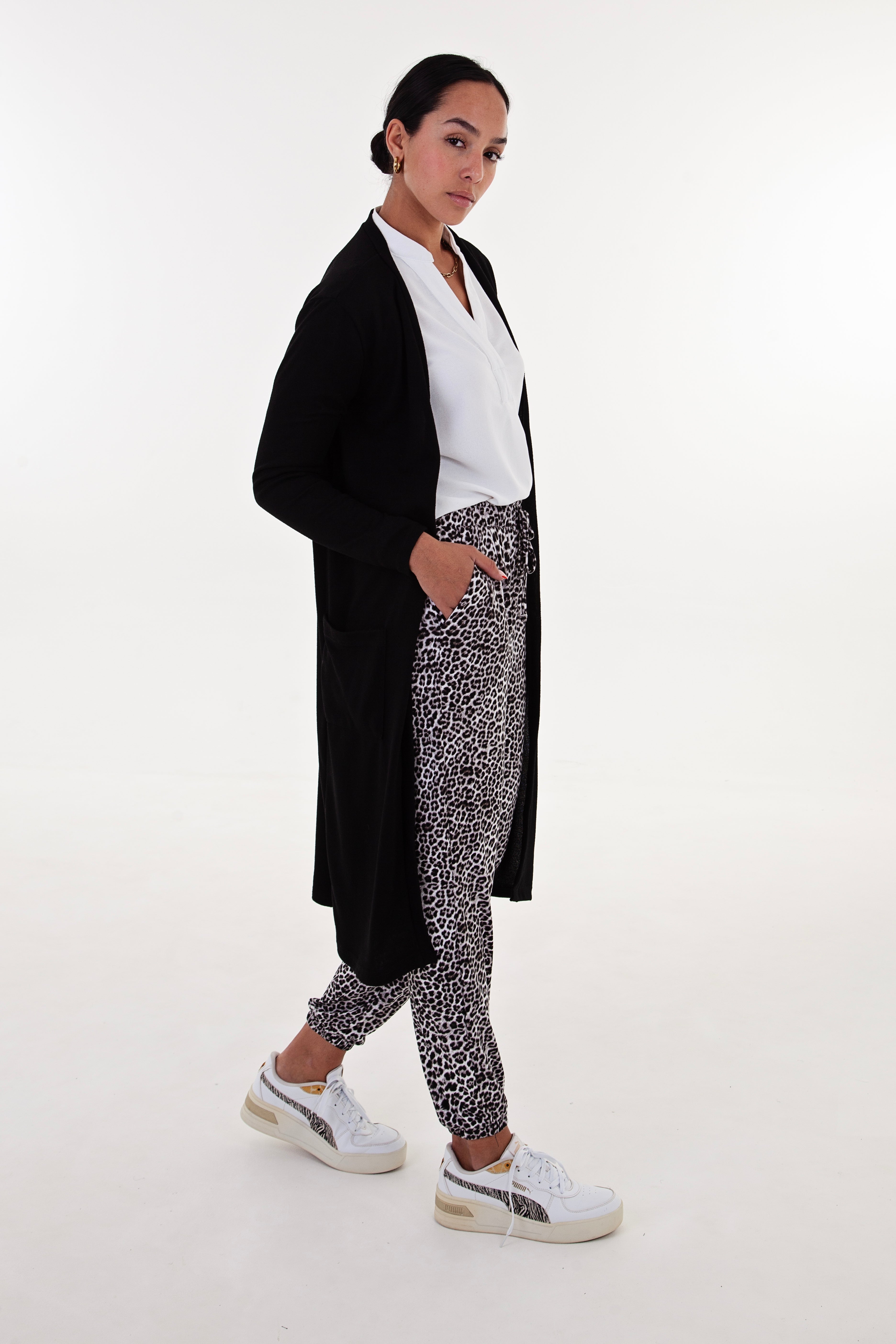 Black Knit Longer Length Cardigan