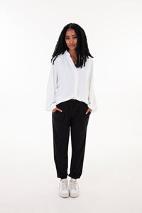 Winter White Airflow Long Sleeve Blouse