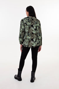 Black & Green Leaf Blouse