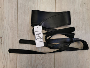 Black Leather Wrap Belt