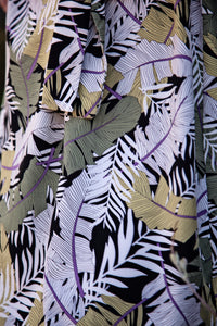 Leaf Print Long Sleeve Shift Dress